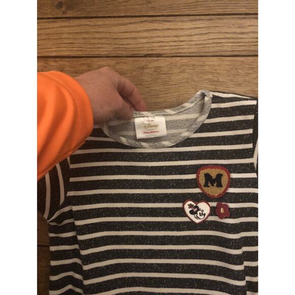 Hanna Andersson Grey Stripe Minnie Dress 120 - Picture 2 of 3